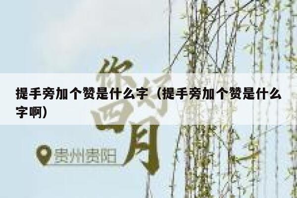 提手旁加个赞是什么字(提手旁加个赞是什么字啊) 第1张 提手旁加个赞是什么字(提手旁加个赞是什么字啊) 第1张