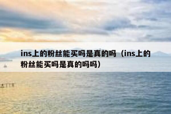 ins上的粉丝能买吗是真的吗（ins上的粉丝能买吗是真的吗吗） 第1张