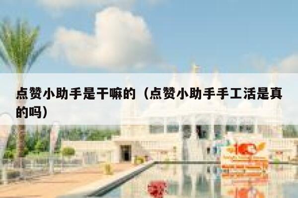 点赞小助手是干嘛的（点赞小助手手工活是真的吗） 第1张