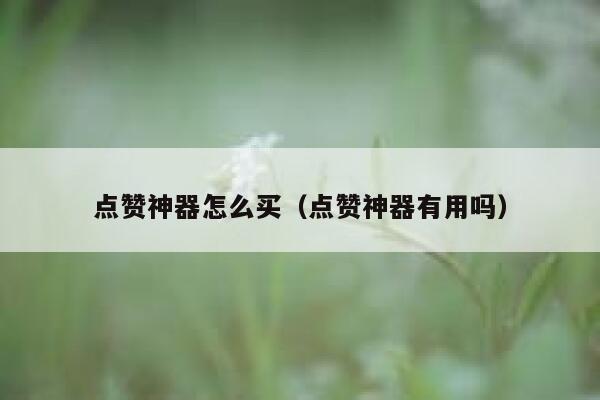 点赞神器怎么买（点赞神器有用吗） 第1张