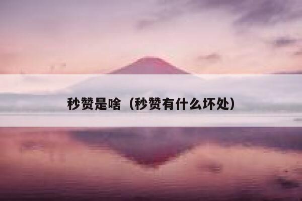 秒赞是啥(秒赞有什么坏处) 第1张 秒赞是啥(秒赞有什么坏处) 第1张