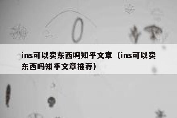 ins可以卖东西吗知乎文章（ins可以卖东西吗知乎文章推荐） 第1张