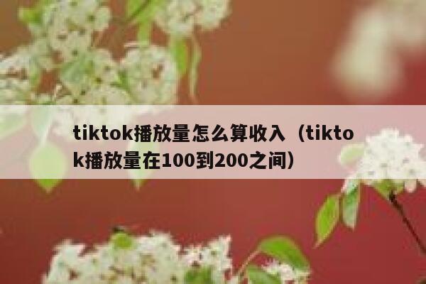 tiktok播放量怎么算收入（tiktok播放量在100到200之间） 第1张