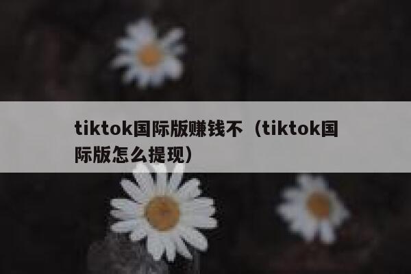 tiktok国际版赚钱不（tiktok国际版怎么提现） 第1张