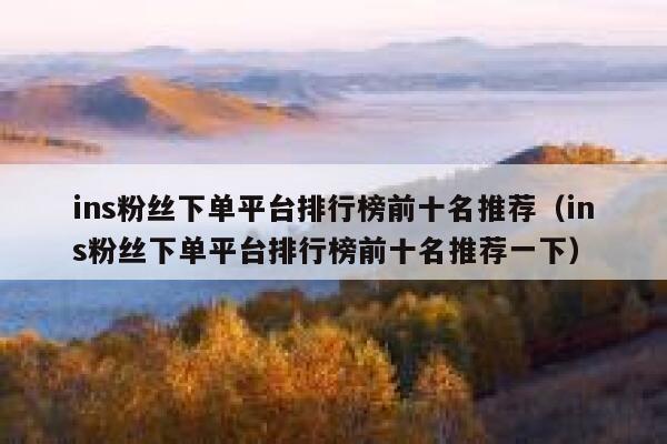 ins粉丝下单平台排行榜前十名推荐（ins粉丝下单平台排行榜前十名推荐一下） 第1张