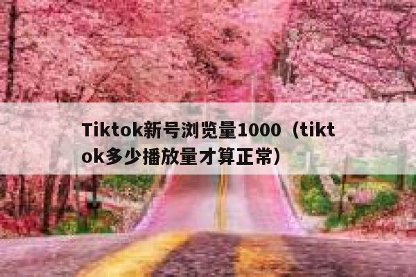 Tiktok新号浏览量1000（tiktok多少播放量才算正常） 第1张