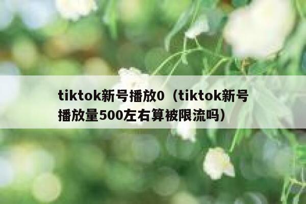 tiktok新号播放0（tiktok新号播放量500左右算被限流吗） 第1张