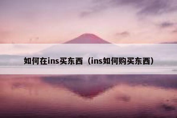 如何在ins买东西（ins如何购买东西） 第1张