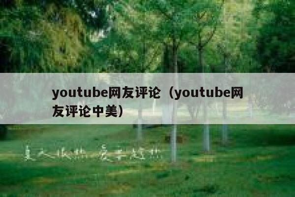 youtube网友评论（youtube网友评论中美） 第1张