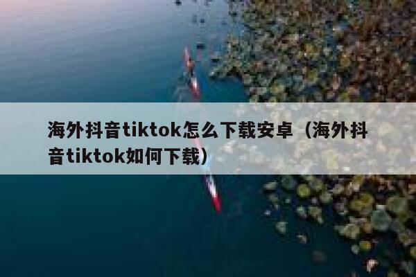 海外抖音tiktok怎么下载安卓（海外抖音tiktok如何下载） 第1张