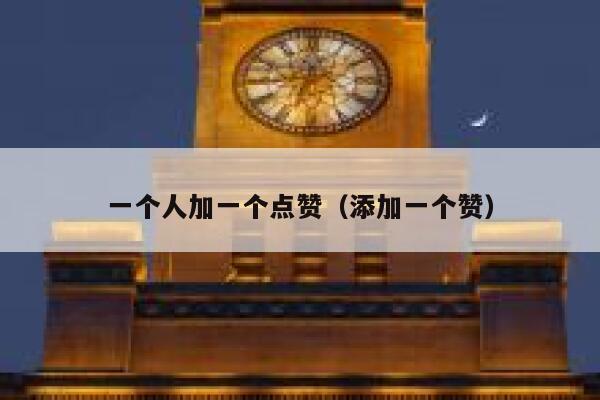 一个人加一个点赞（添加一个赞） 第1张