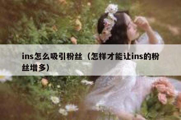 ins怎么吸引粉丝（怎样才能让ins的粉丝增多） 第1张