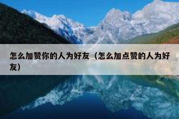 怎么加赞你的人为好友（怎么加点赞的人为好友） 第1张