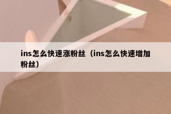 ins怎么快速涨粉丝（ins怎么快速增加粉丝） 第1张