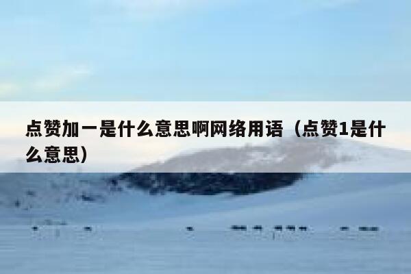 点赞加一是什么意思啊网络用语（点赞1是什么意思） 第1张