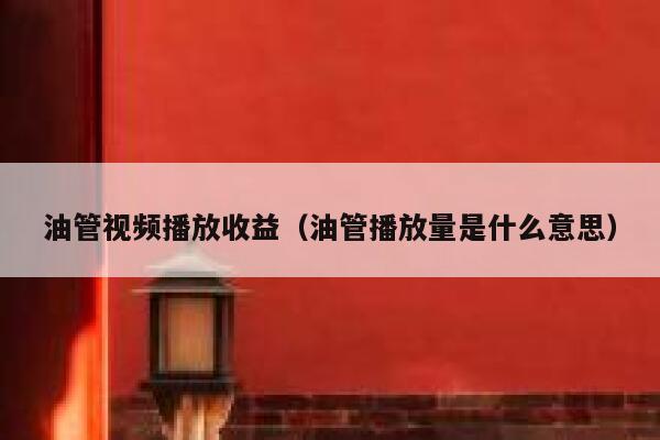 油管视频播放收益（油管播放量是什么意思） 第1张