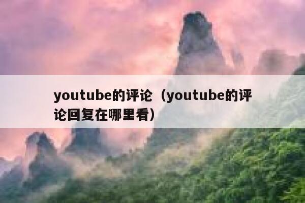 youtube的评论（youtube的评论回复在哪里看） 第1张