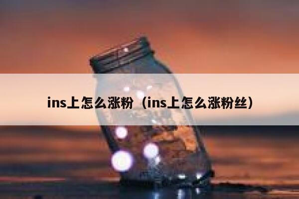 ins上怎么涨粉（ins上怎么涨粉丝） 第1张