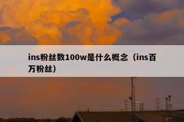 ins粉丝数100w是什么概念（ins百万粉丝） 第1张