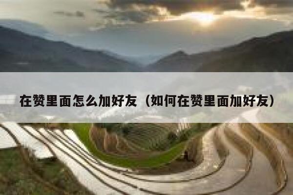 在赞里面怎么加好友（如何在赞里面加好友） 第1张