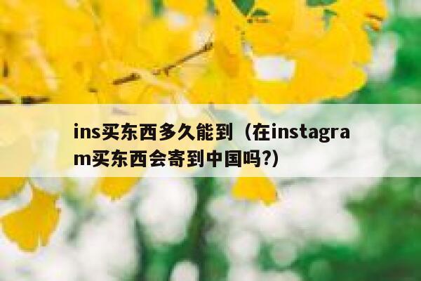 ins买东西多久能到（在instagram买东西会寄到中国吗?） 第1张