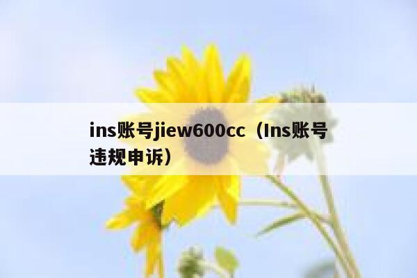 ins账号jiew600cc（Ins账号违规申诉） 第1张
