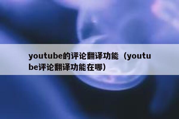 youtube的评论翻译功能（youtube评论翻译功能在哪） 第1张