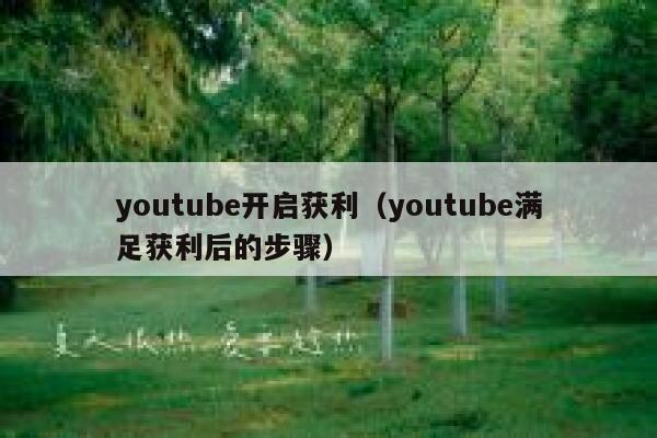 youtube开启获利（youtube满足获利后的步骤） 第1张