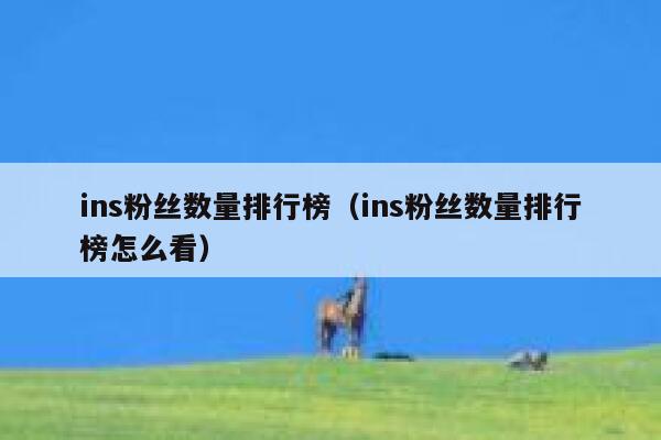 ins粉丝数量排行榜（ins粉丝数量排行榜怎么看） 第1张