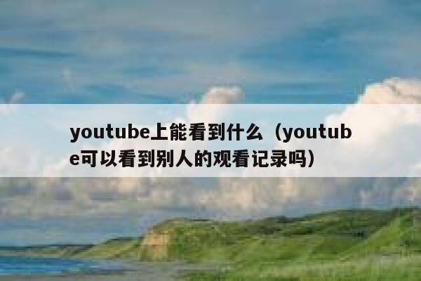 youtube上能看到什么（youtube可以看到别人的观看记录吗） 第1张