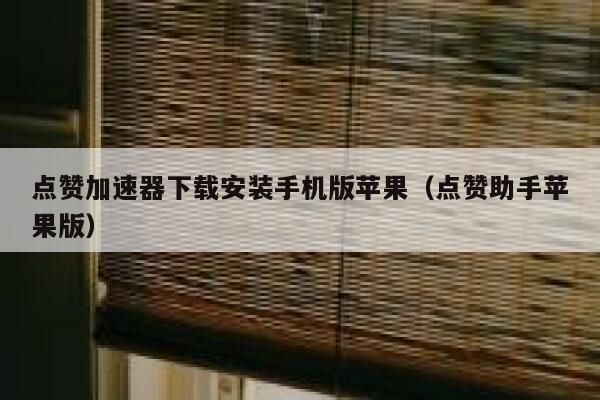 点赞加速器下载安装手机版苹果（点赞助手苹果版） 第1张