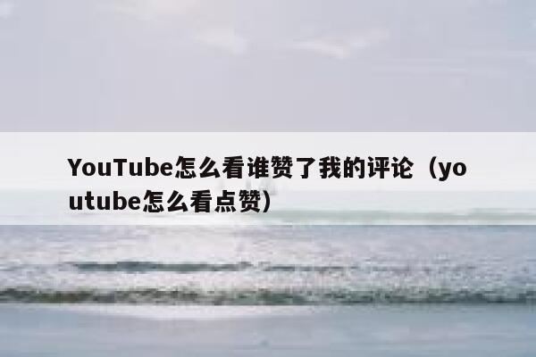 YouTube怎么看谁赞了我的评论（youtube怎么看点赞） 第1张