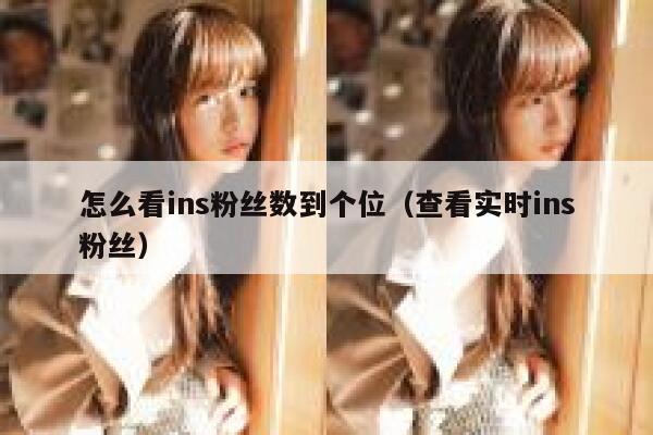 怎么看ins粉丝数到个位（查看实时ins粉丝） 第1张