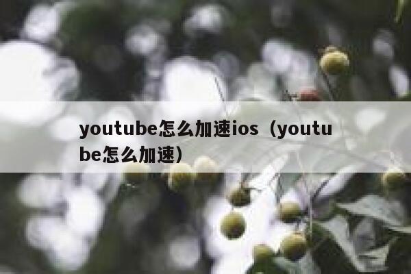 youtube怎么加速ios（youtube怎么加速） 第1张