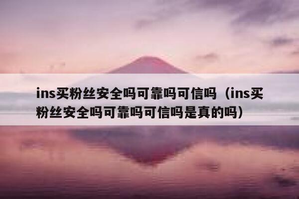 ins买粉丝安全吗可靠吗可信吗（ins买粉丝安全吗可靠吗可信吗是真的吗） 第1张