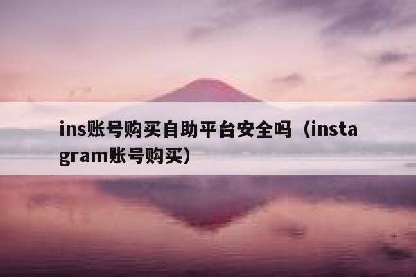 ins账号购买自助平台安全吗（instagram账号购买） 第1张