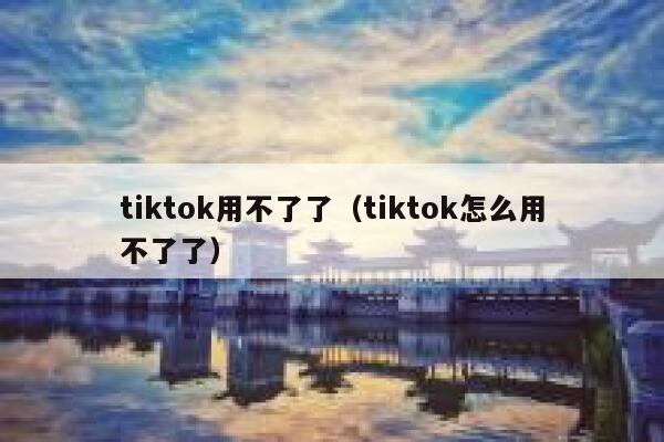tiktok用不了了（tiktok怎么用不了了） 第1张
