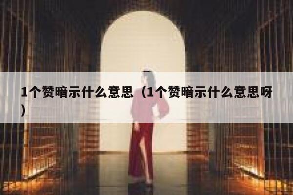 1个赞暗示什么意思（1个赞暗示什么意思呀） 第1张