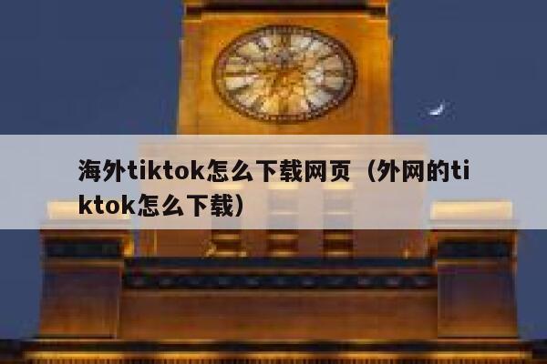 海外tiktok怎么下载网页（外网的tiktok怎么下载） 第1张