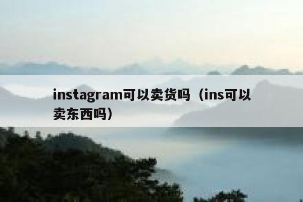instagram可以卖货吗（ins可以卖东西吗） 第1张