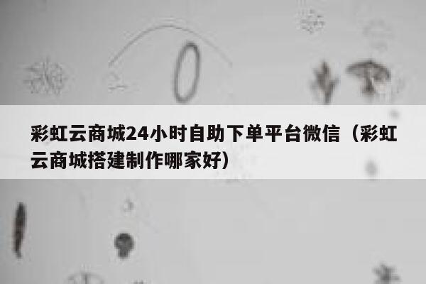彩虹云商城24小时自助下单平台微信（彩虹云商城搭建制作哪家好） 第1张