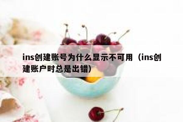 ins创建账号为什么显示不可用（ins创建账户时总是出错） 第1张