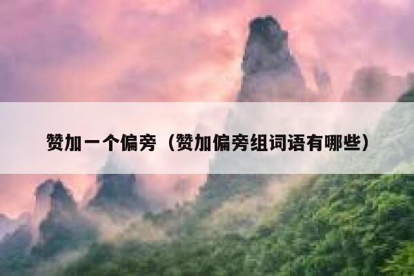 赞加一个偏旁（赞加偏旁组词语有哪些） 第1张