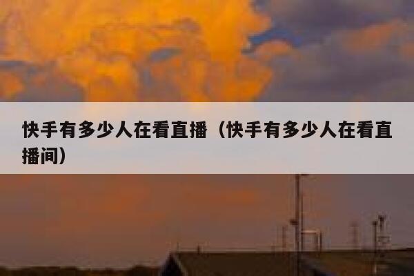 快手有多少人在看直播（快手有多少人在看直播间） 第1张