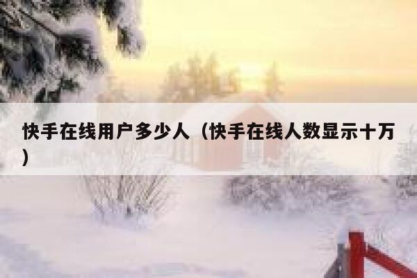 快手在线用户多少人（快手在线人数显示十万） 第1张