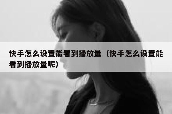 快手怎么设置能看到播放量（快手怎么设置能看到播放量呢） 第1张