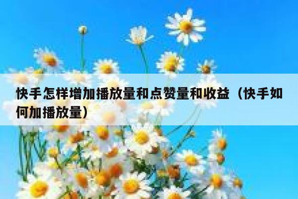 快手怎样增加播放量和点赞量和收益（快手如何加播放量） 第1张