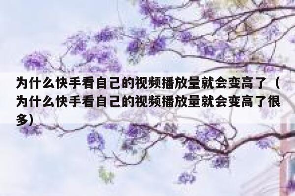 为什么快手看自己的视频播放量就会变高了（为什么快手看自己的视频播放量就会变高了很多） 第1张
