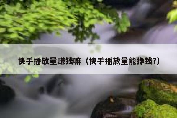 快手播放量赚钱嘛（快手播放量能挣钱?） 第1张