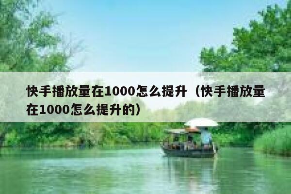 快手播放量在1000怎么提升（快手播放量在1000怎么提升的） 第1张